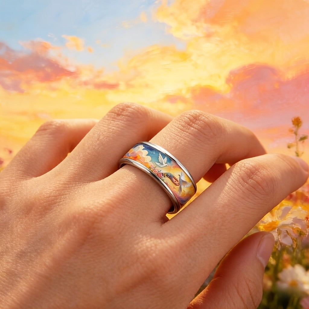 Painted Dove & Sunset Ring