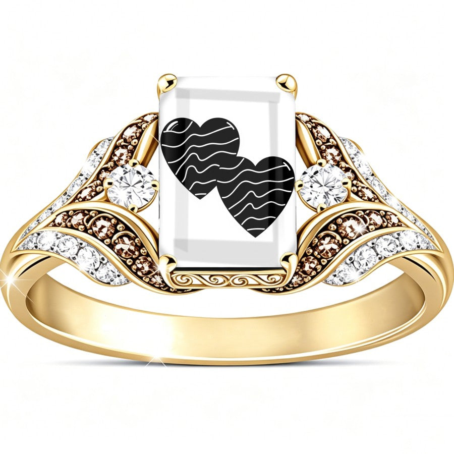 Square Heart Wave Ring
