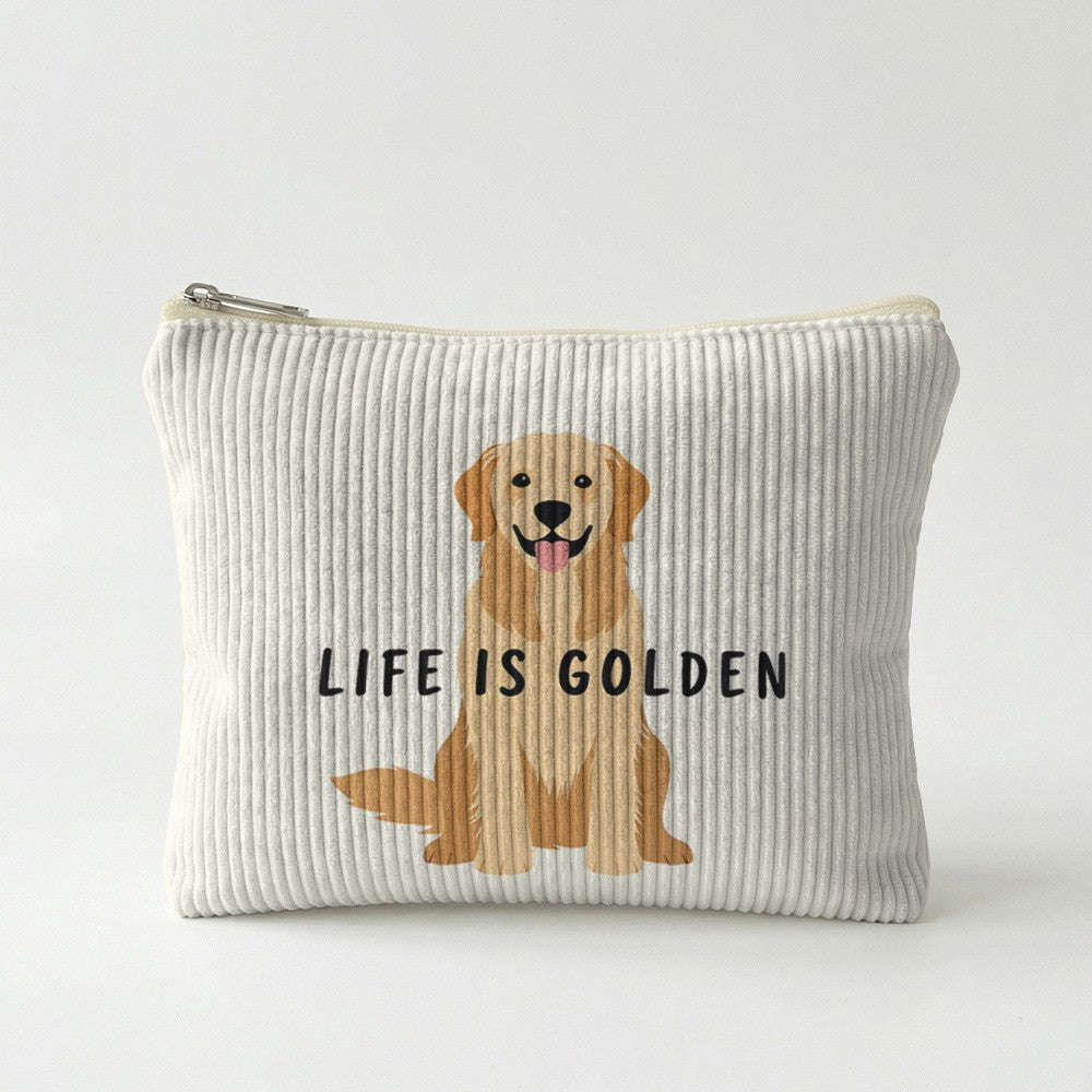 Golden Retriever Corduroy Pouch