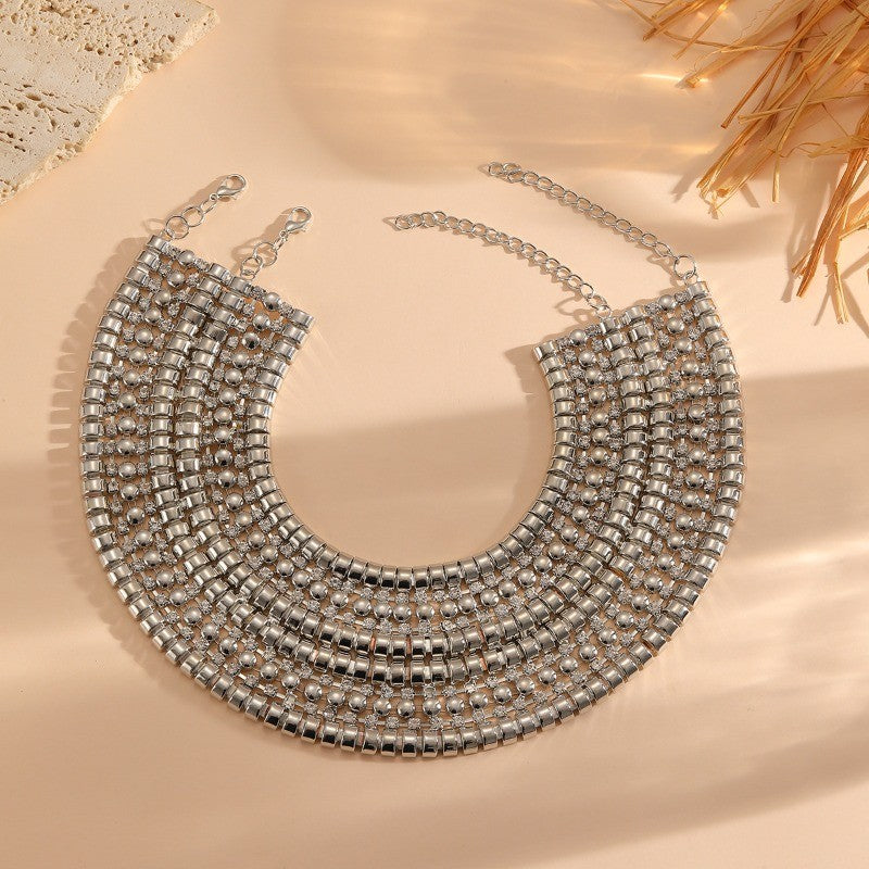 Tiered Beaded Collar Necklace