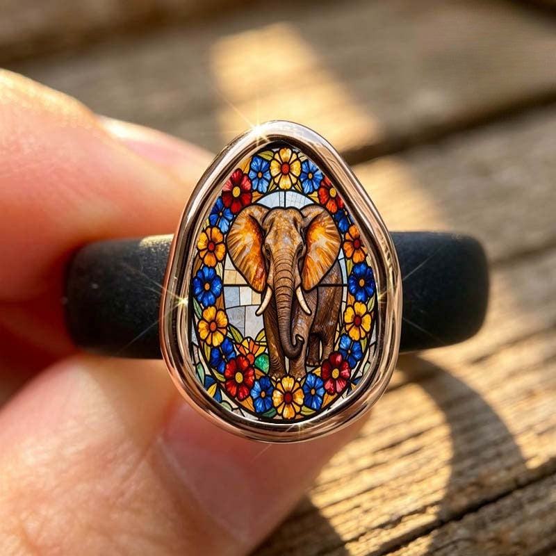 Stained Glass Elephant Ring