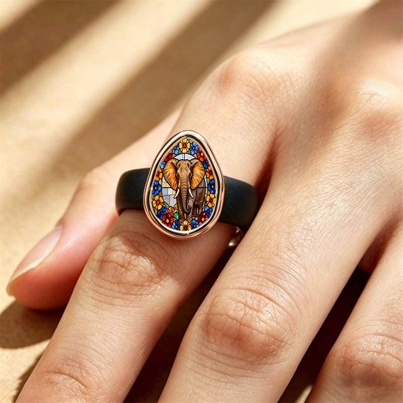 Stained Glass Elephant Ring