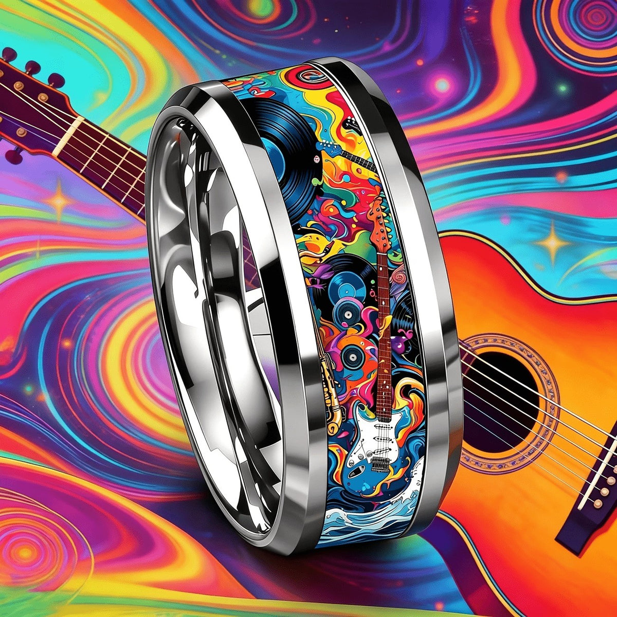 Psychedelic Music Art Ring