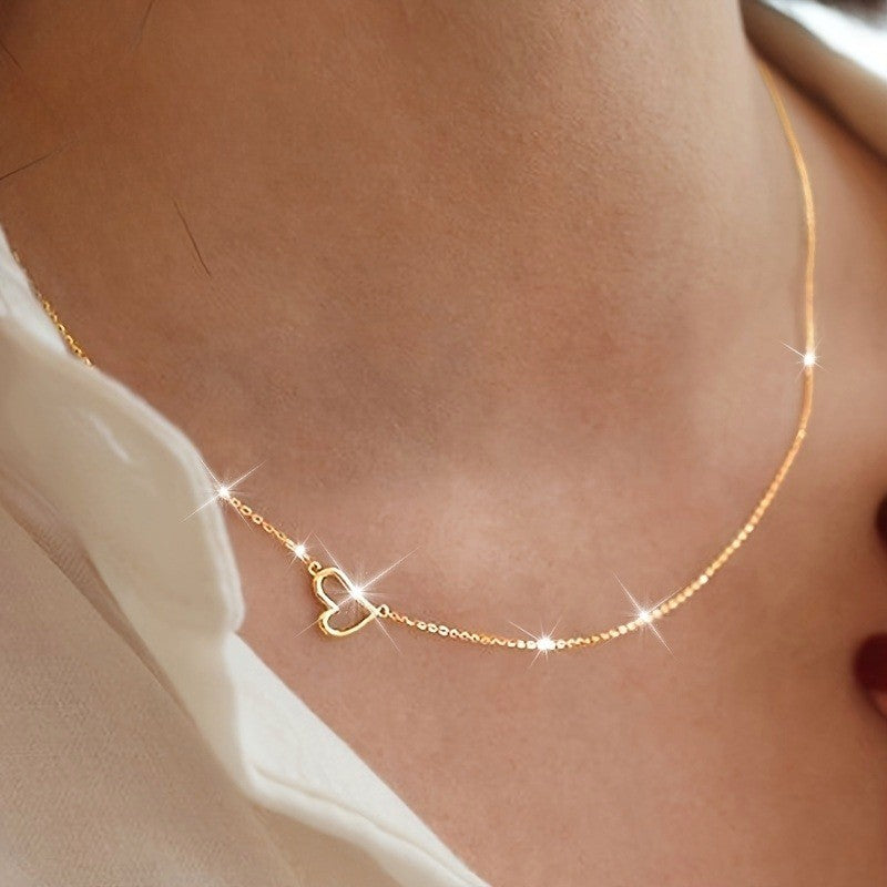 Minimalist Heart Outline Necklace