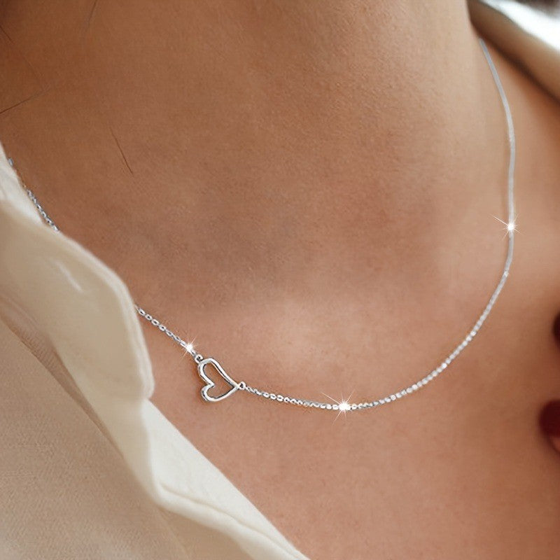 Minimalist Heart Outline Necklace