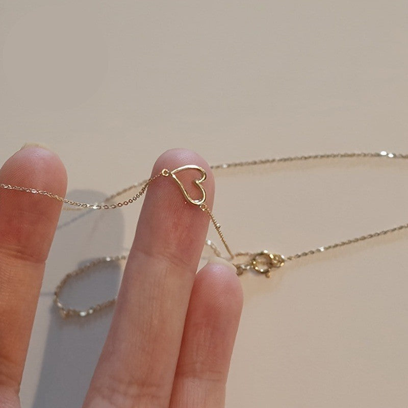 Minimalist Heart Outline Necklace