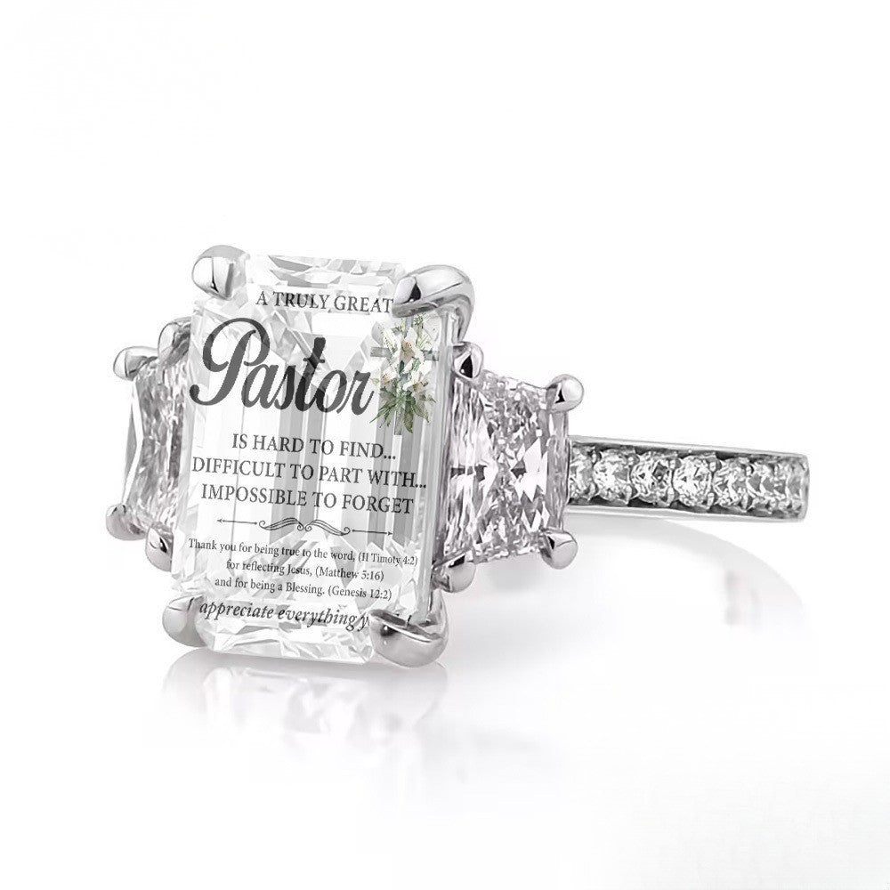 Pastor Scripture Square Ring