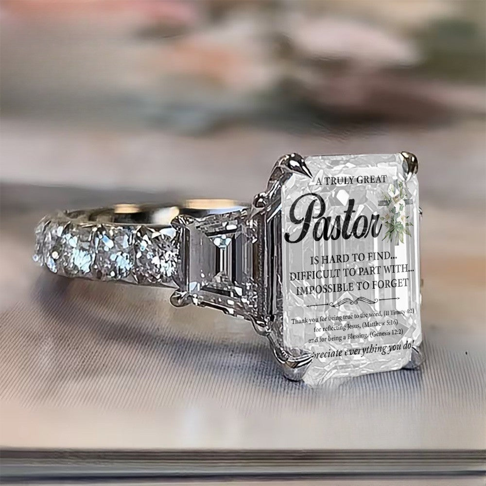 Pastor Scripture Square Ring