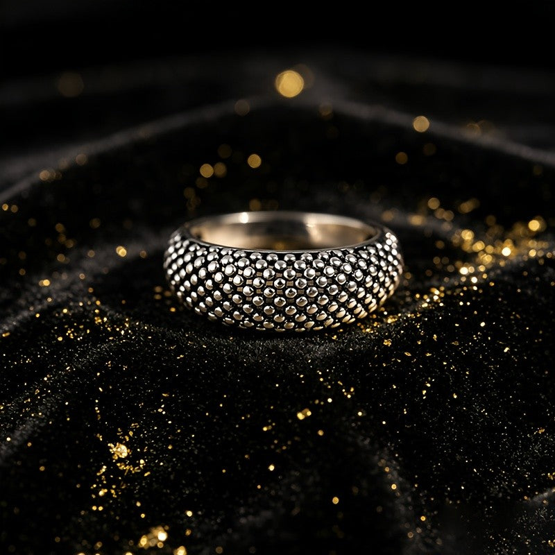 Textured Bead Band Ring