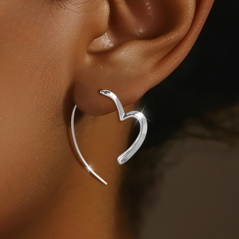 Open Heart Contour Earrings