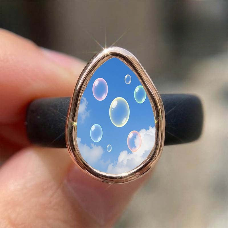 Bubble Sky Teardrop Ring