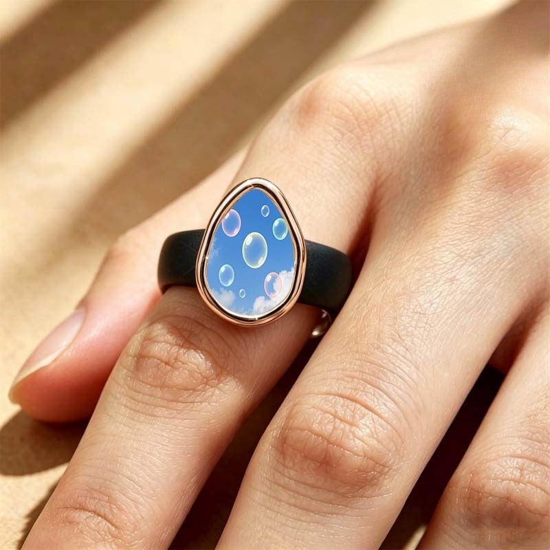 Bubble Sky Teardrop Ring