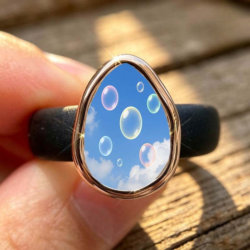 Bubble Sky Teardrop Ring