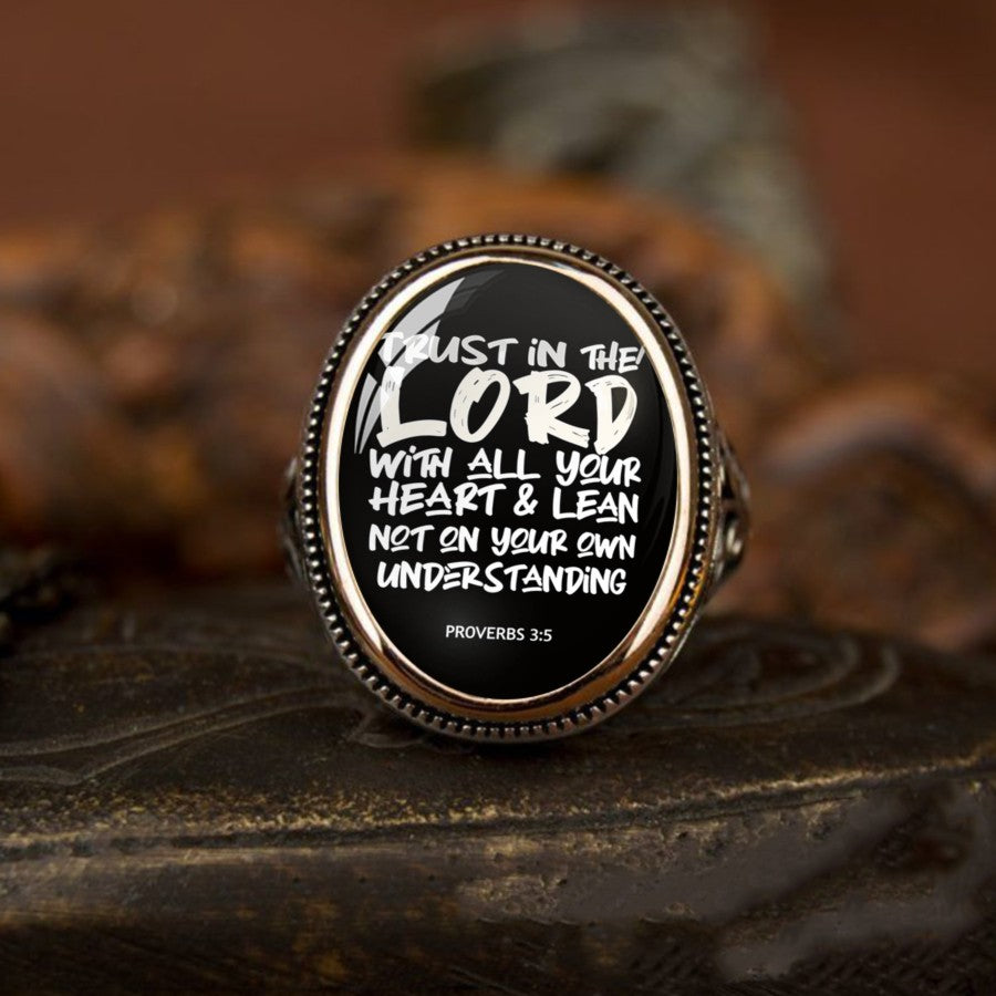 Proverbs 3:5 Oval Ring