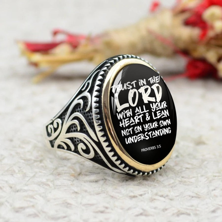 Proverbs 3:5 Oval Ring
