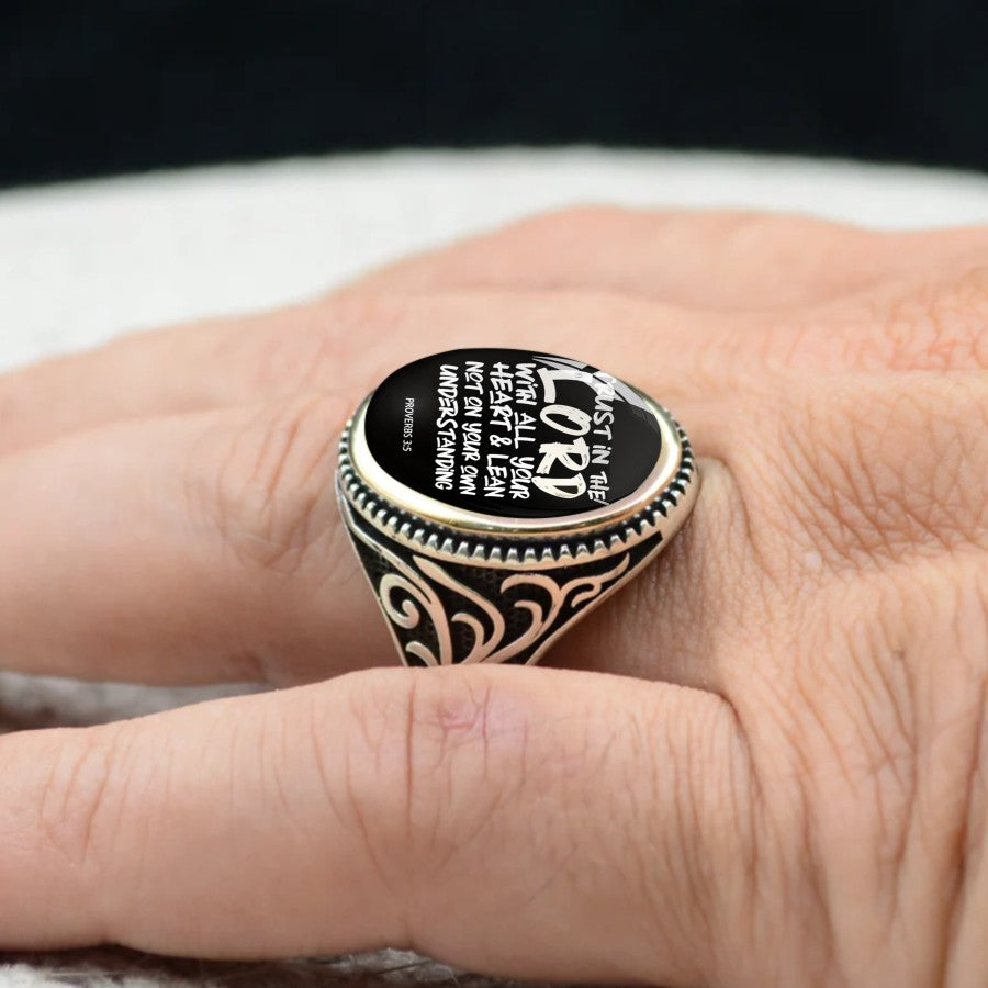 Proverbs 3:5 Oval Ring