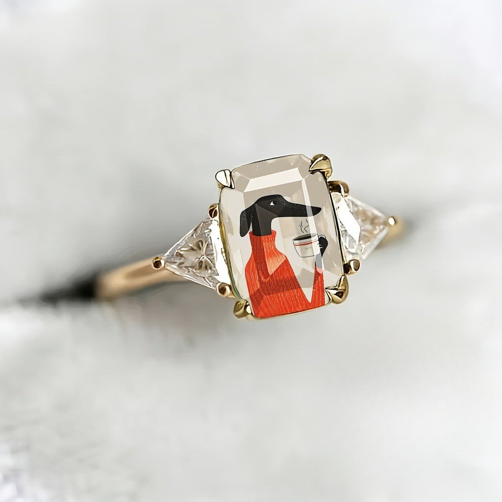 Black Dog Coffee Square Ring