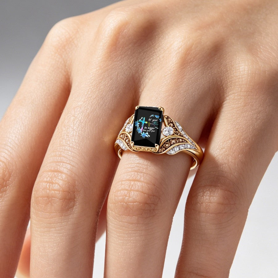 Faith Bigger Than Fear Rectangle Ring