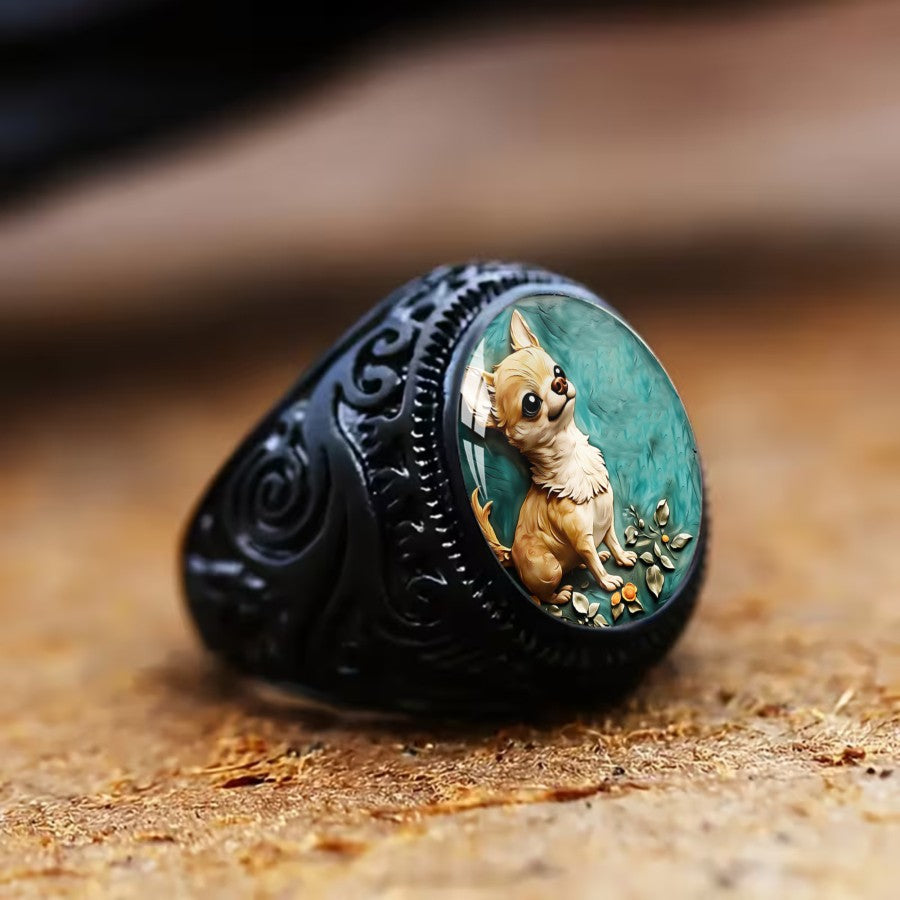 Chihuahua Portrait Ring