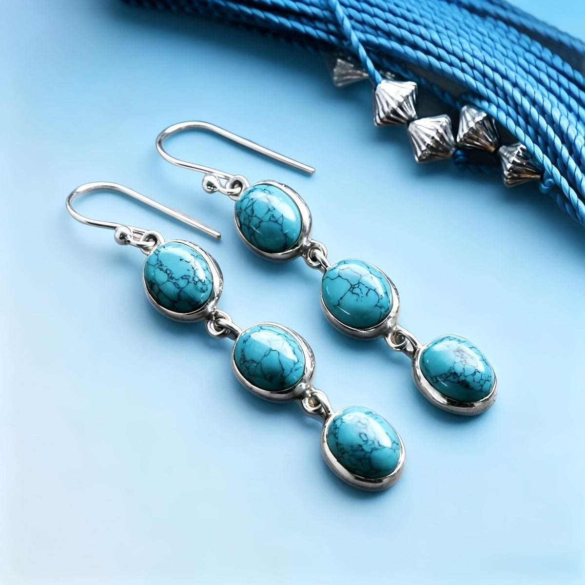 Turquoise Linear Drop Earrings