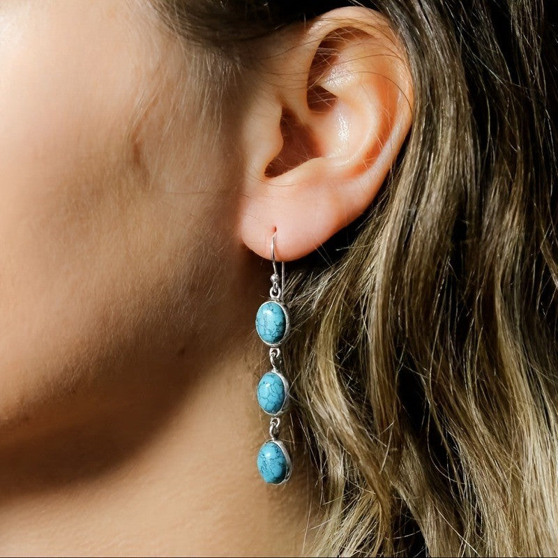 Turquoise Linear Drop Earrings