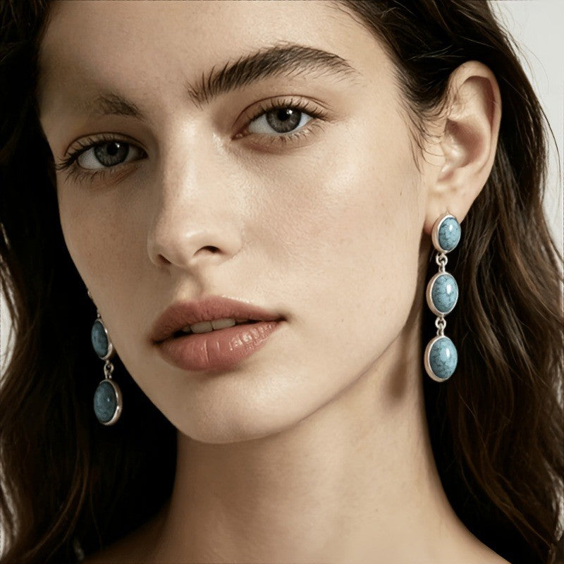 Turquoise Linear Drop Earrings