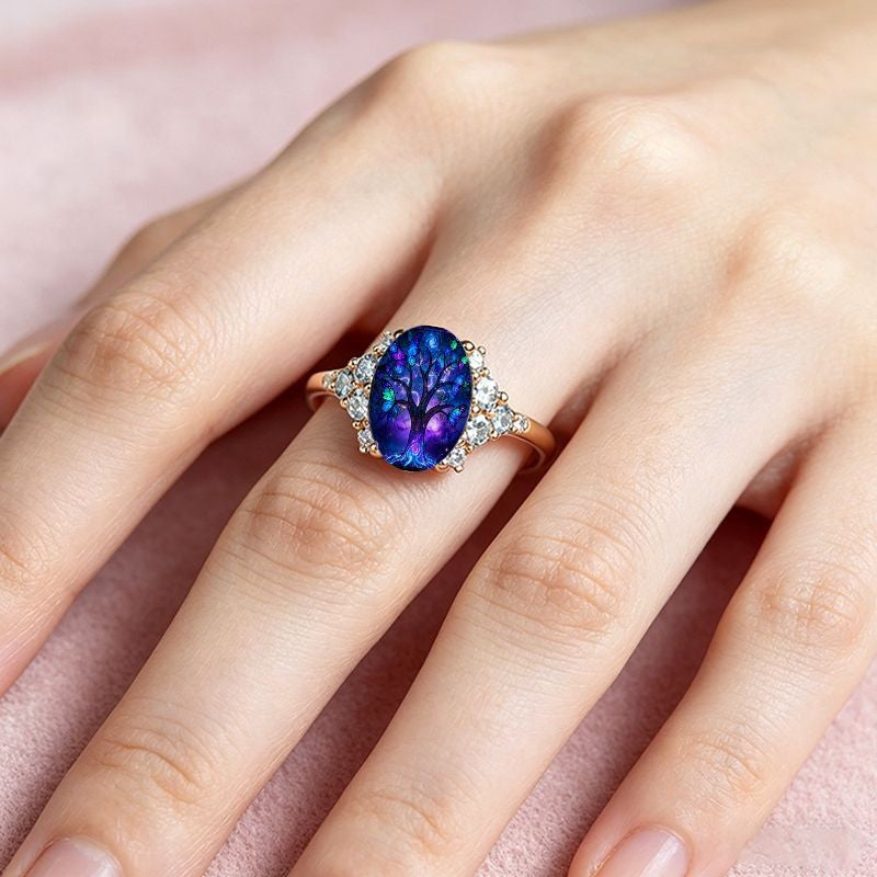 Butterfly Tree Oval Ring