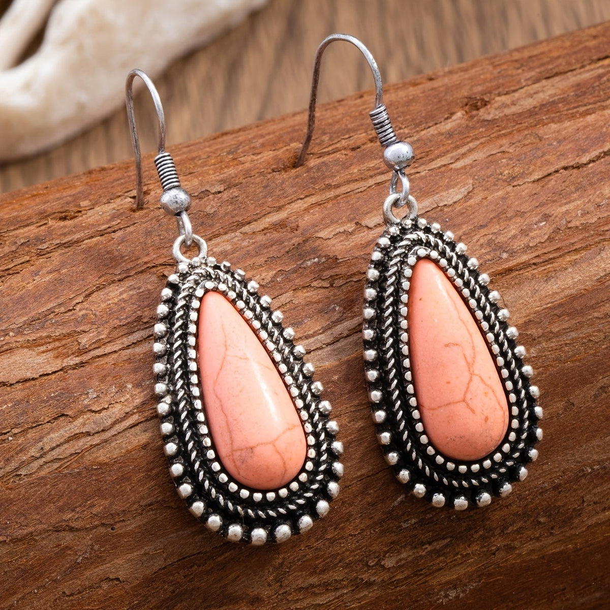 Pink Teardrop Statement Earrings