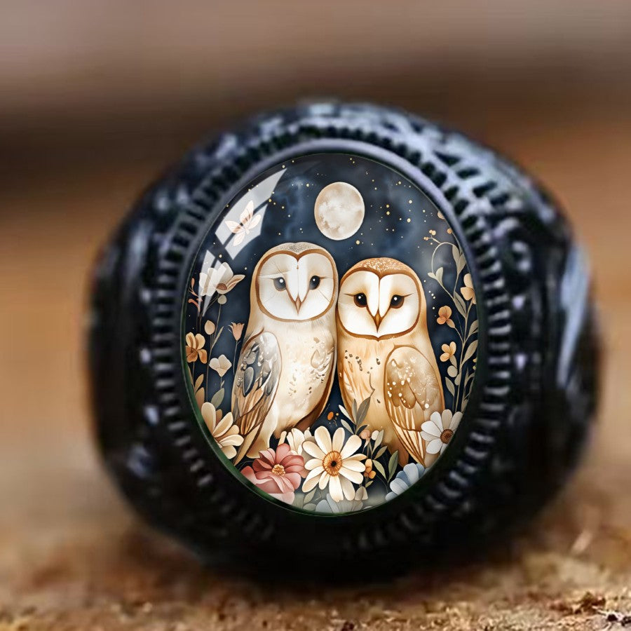Moonlight Owl Ring