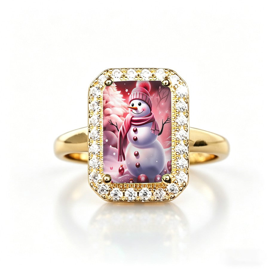Snowman Rectangular Ring