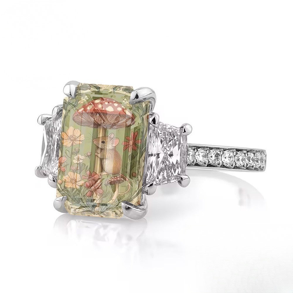 Mouse & Mushroom Square Ring
