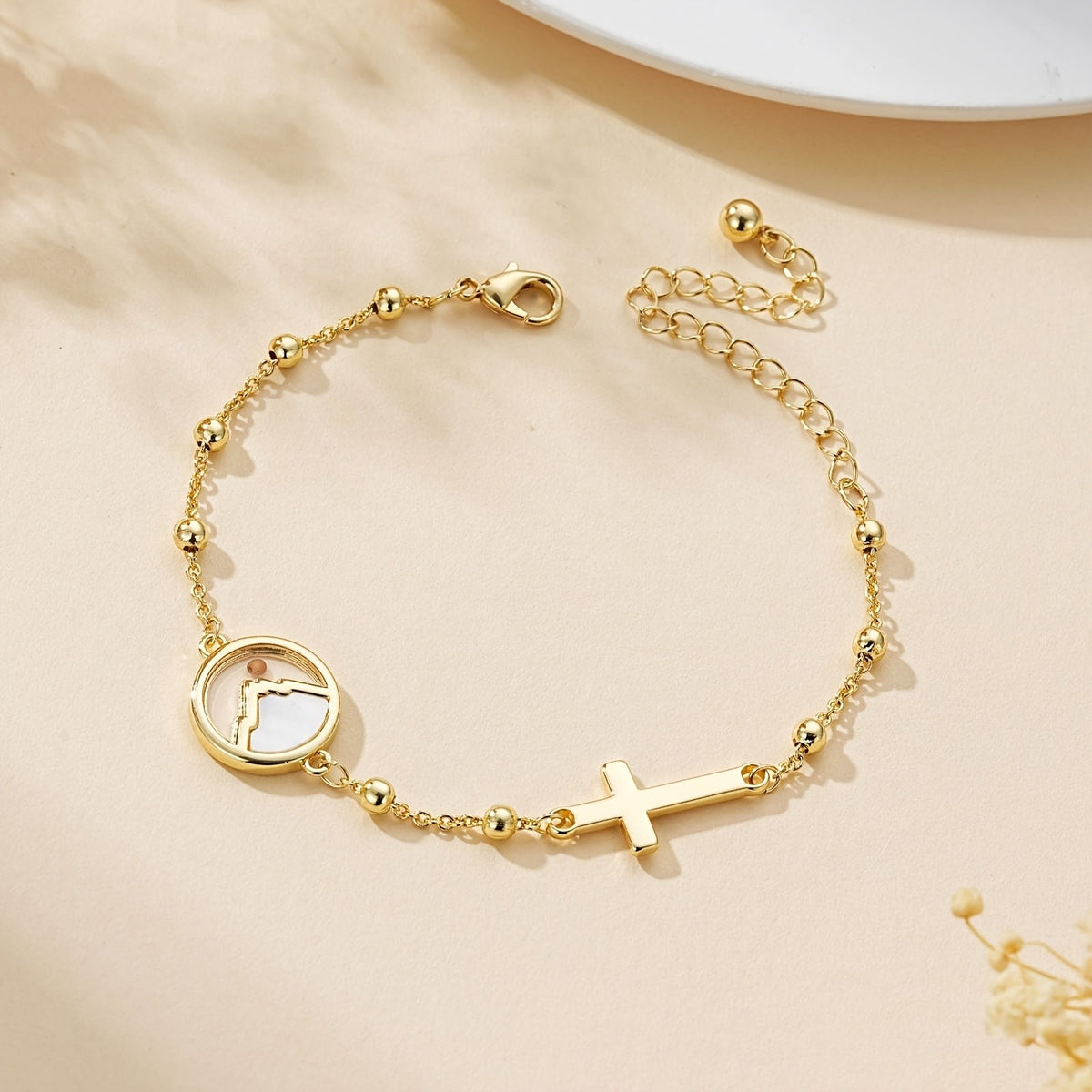 Cross & Mustard Seed Charm Bracelet
