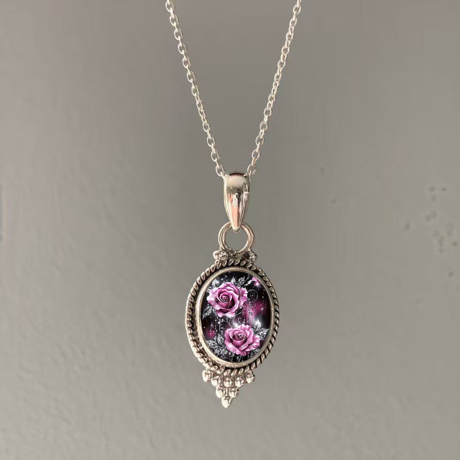 Pink Rose Galaxy Necklace