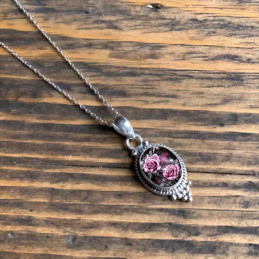 Pink Rose Galaxy Necklace