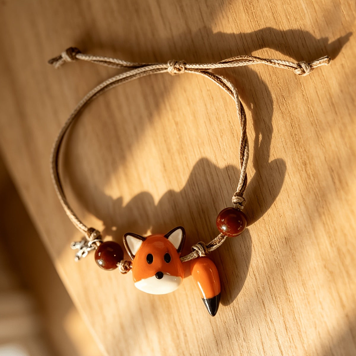 Fox & Tiger Eye Rope Bracelet