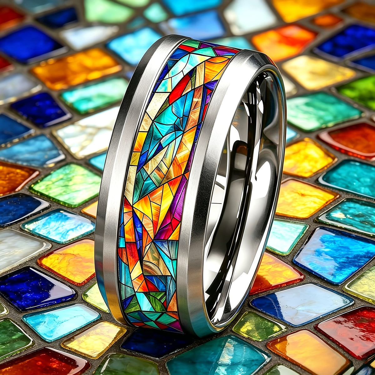 Stained Glass Mosaic Ring