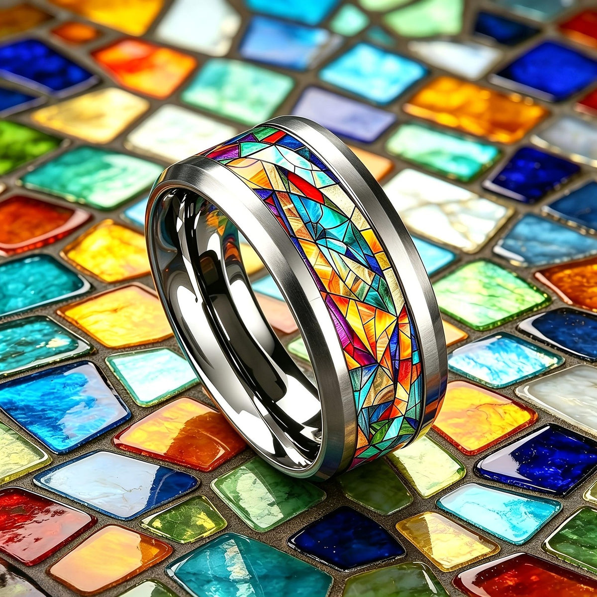 Stained Glass Mosaic Ring