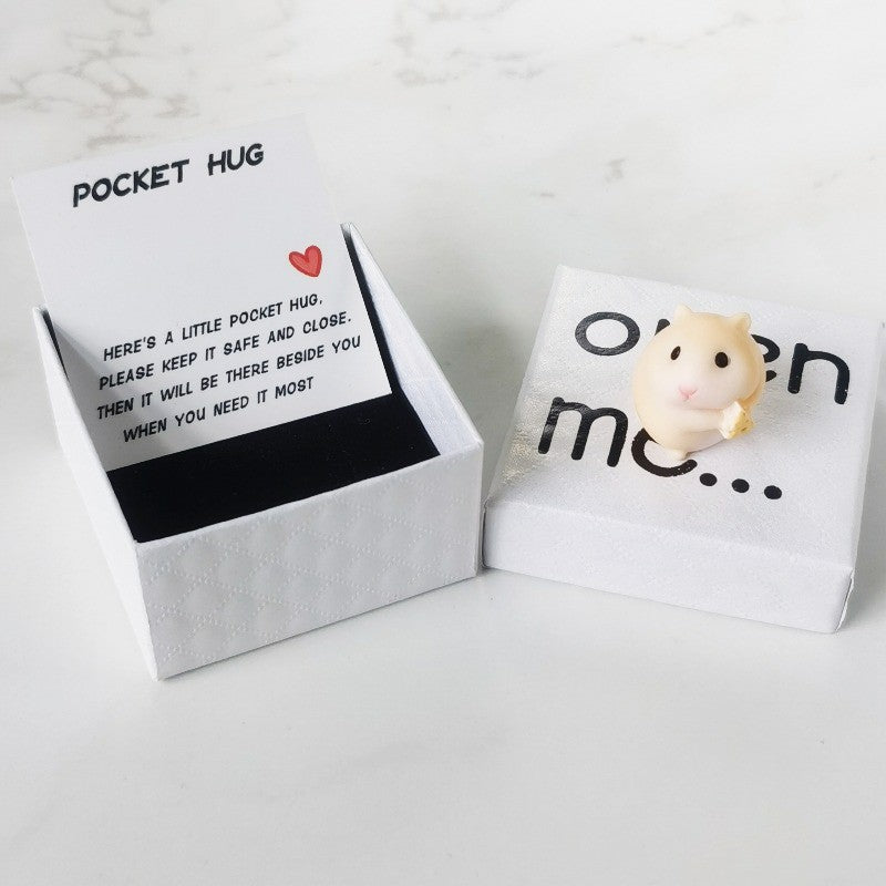 Cream Hamster Pocket Hug Box