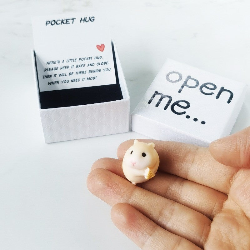 Cream Hamster Pocket Hug Box