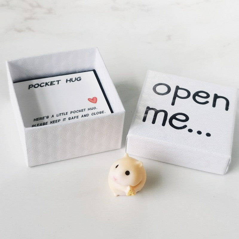 Cream Hamster Pocket Hug Box
