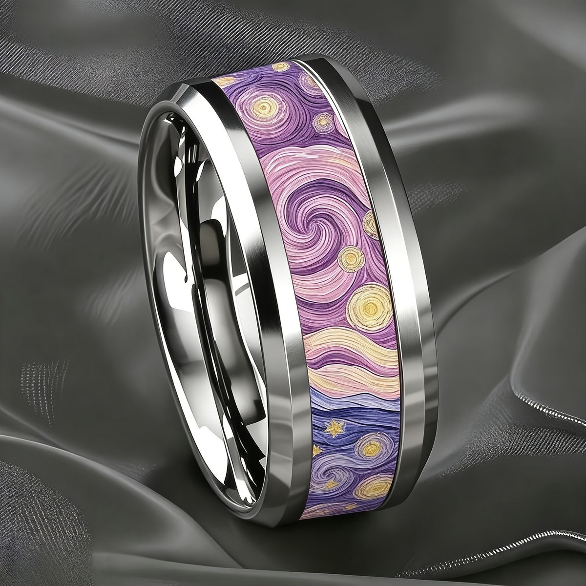 Purple Swirl Art Ring