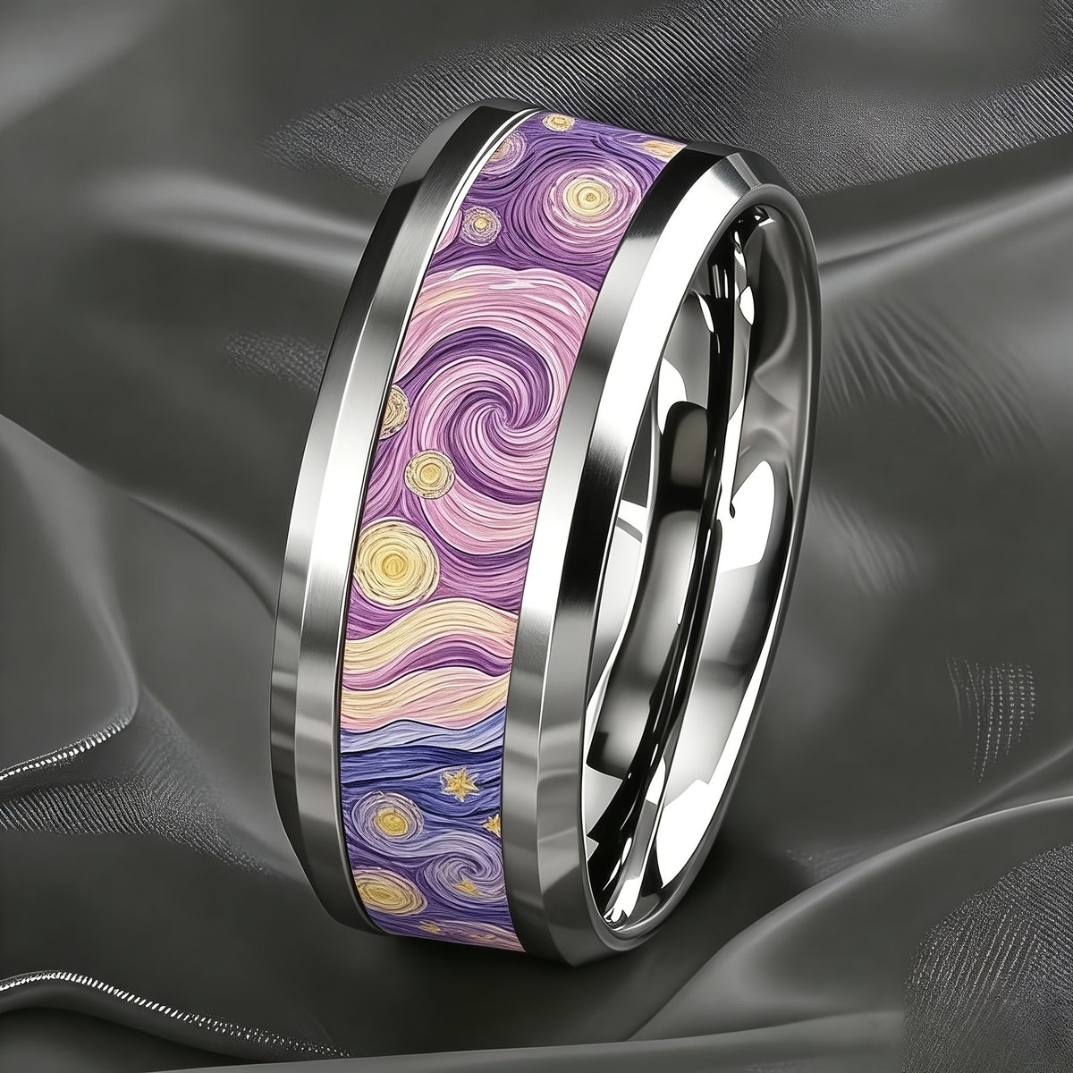 Purple Swirl Art Ring