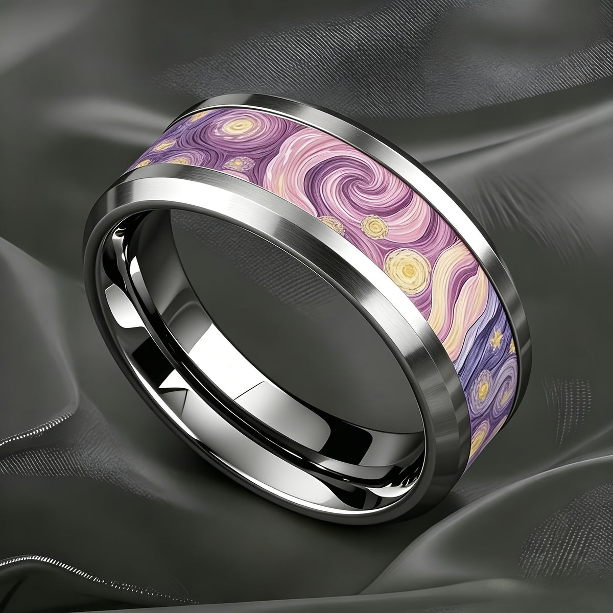 Purple Swirl Art Ring