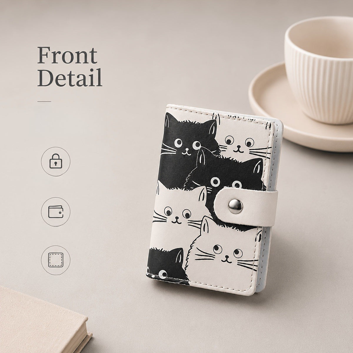 Black and White Cat Card Holder