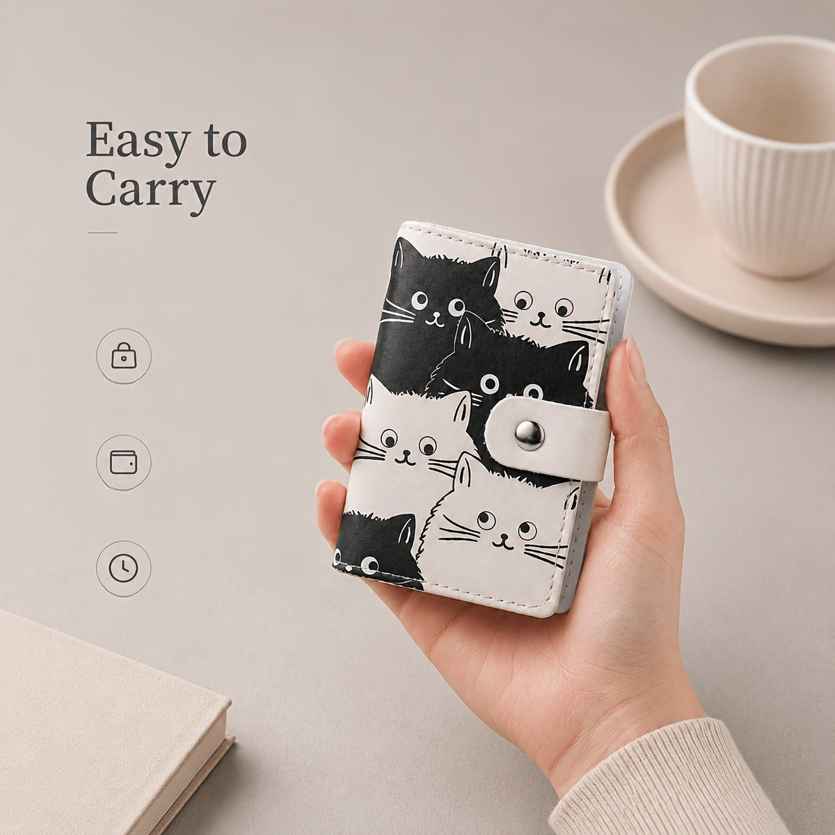 Black and White Cat Card Holder