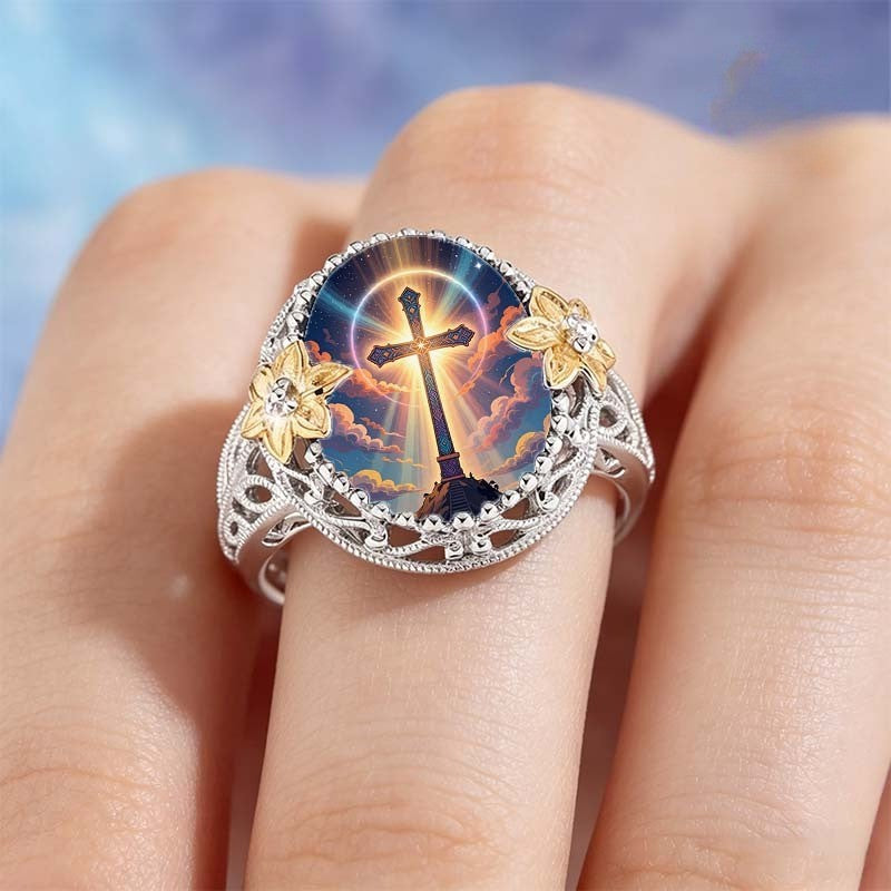 Celestial Cross Statement Ring