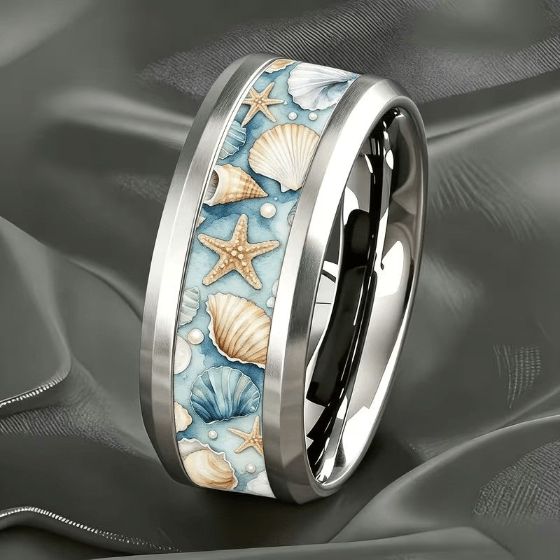 Watercolor Seashell Ring