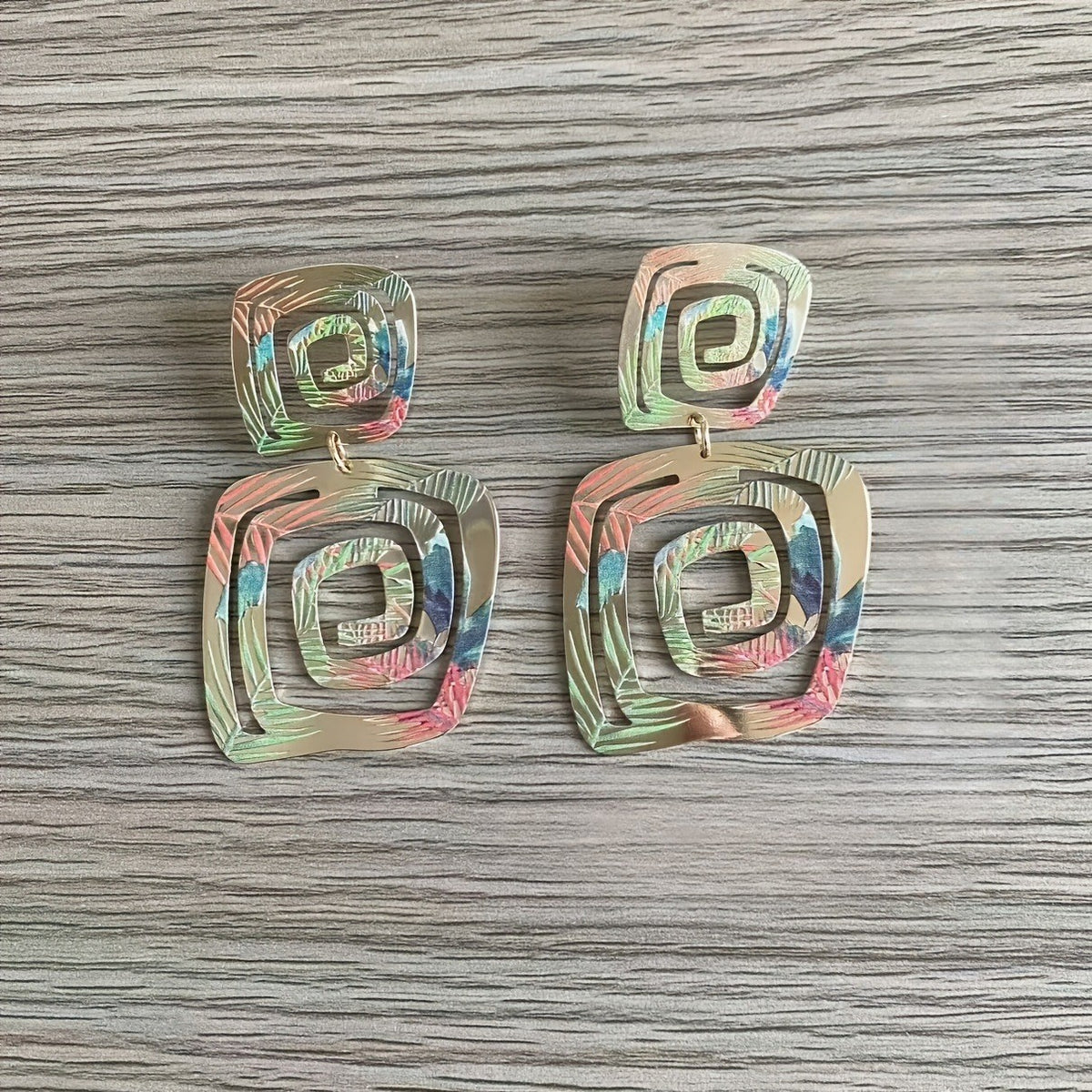 Tropical Square Spiral Jewelry Set