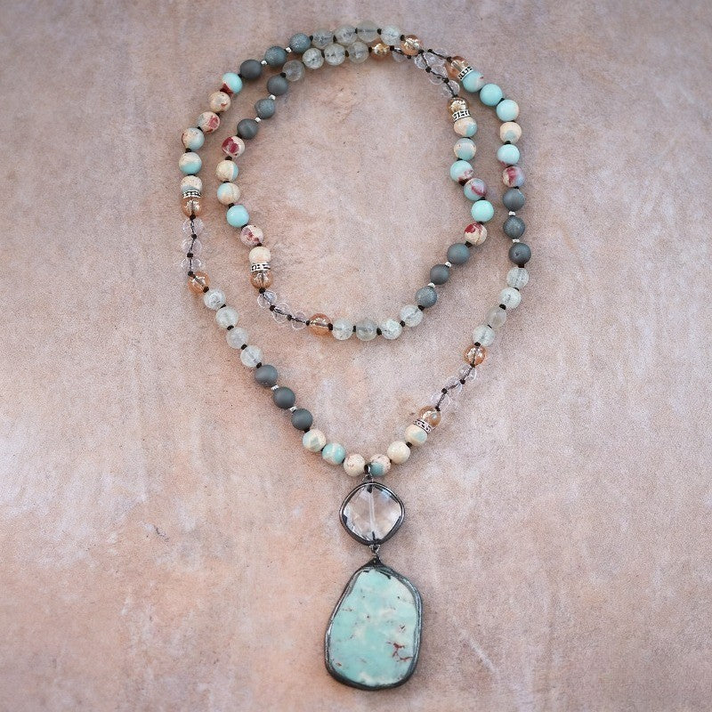 Multicolor Stone Pendant Necklace