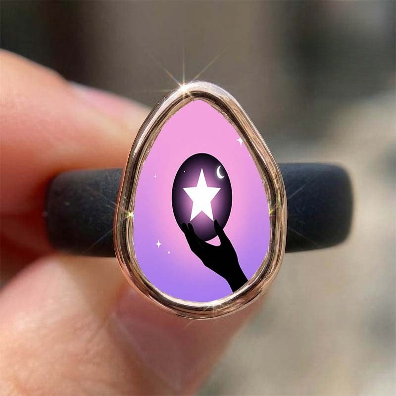 Celestial Hand Teardrop Ring